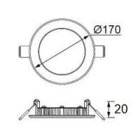 JK ECO SERIES LD472 Siyah Slim Yuvarlak LED Panel 12W (6500K)