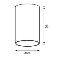 Jüpiter S.Ü. Beyaz ve Siyah Silindirik Tavan Armatürü JC068BS